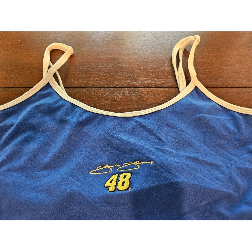 Concepts Sport NASCAR Tank Top Womens XL Blue Jimmie Johnson 48 Cami Shelf Bra